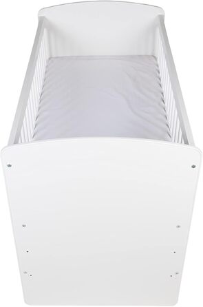 Дитяче ліжечко K2 Біле 12060 см Дерев&39яне дитяче ліжко з 3-позиційною регульованою висотою рейковою основою та 3 знімними перекладинами Ліжечко з сосни та МДФ Матрац не входить до комплекту, Біле