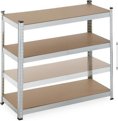 Надміцний стелаж Relaxdays, комплект з 2 шт., 5 полиць, 180x100x40 см, вантажопідйомність 500 кг, сталь, стелажі для зберігання в підвалі та гаражі, сріблястий