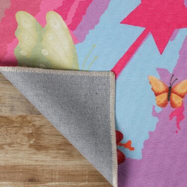 Дитячий килимок SUPERIOR Chasing Butterflies з поліестеру плоского плетіння для приміщень з нековзною нижньою частиною, 1,52 м х 2