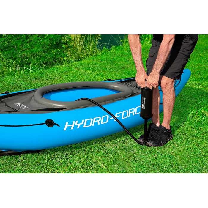 Надувний каяк на 1 особу з ручним насосом, веслом, сумкою для перенесення, синій, Single Cove Champion 2023