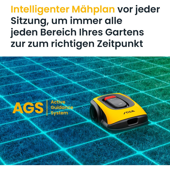 Газонокосарка-робот без обмежувального дроту, до 300 м, до 2 зон косіння, Інтелектуальний план косіння для точної навігації, Пакет даних протягом усього терміну служби, Планування через додаток STIGA ROBOT A300, 300