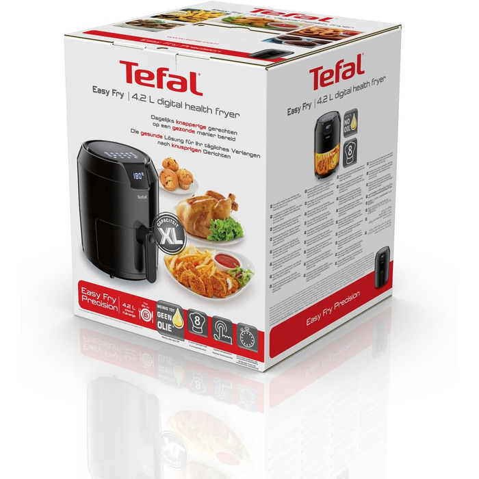 Фритюрниця Tefal EY4018 Easy Fry Precision XL Фритюрниця 1500 Вт 4,2 л на 6 порцій 8 автоматичних програм цифровий дисплей енергоз