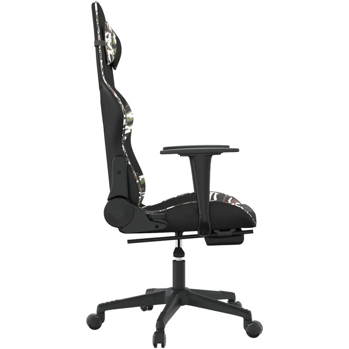Геймерське крісло з підставкою для ніг, чорне з камуфляжем, штучна шкіра, поворотне, ергономічне, регульоване, комп&39ютерне, геймерське чорне з камуфляжем