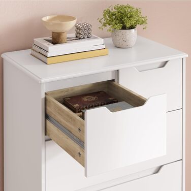 Комод з 5 шухлядами, комод для спальні, для офісу, вітальні, спальні, передпокою, меблів, 72x494 см, білий