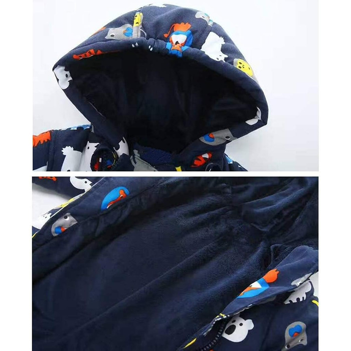 Дитячий зимовий комбінезон з капюшоном, зимовий костюм з рукавичками та пінетками, комплект теплого одягу для дівчаток та хлопчиків, 24-36 місяців () F