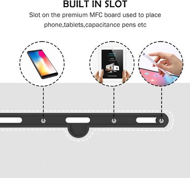 Стіл для ноутбука/комп&39ютерний стіл з регульованою висотою та відділенням для планшета Sogesfurniture, 80 x 40 см, стіл для ПК/диванний столик/стіл для медсестри/бічний столик з колесами, білий.