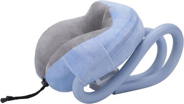 Тримач для шиї телефону - регульований на 360 градусів, подушки для підтримки шиї, тримач для телефону 2-в-1, підставка для мобільних телефонів, знімні тримачі, колиска для мобільного пристрою, зручна дорожня подушка синього кольору