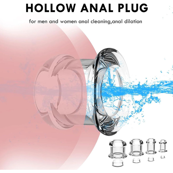 Порожниста анальна пробка з пробкою проти протікання Анальна пробка Набір секс-іграшок Прозоре дзеркало анального розширення, анальна пробка Вагінальний розширювач Масаж передміхурової залози Клізма Анальний тунельний штекер Секс-іграшки (SMLXL)