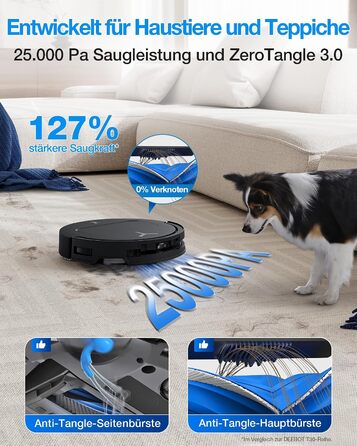 Робот-пилосос ECOVACS DEEBOT T50 Omni Gen3, 25 000 Па, чорний