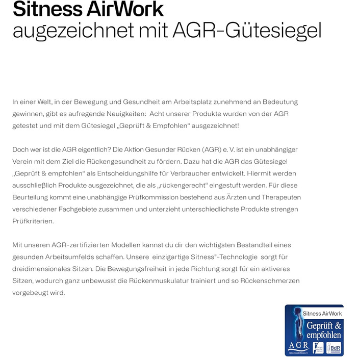 Офісне крісло SITNESS AirWork Технологія 3D Sitness Motion Чорний, базовий