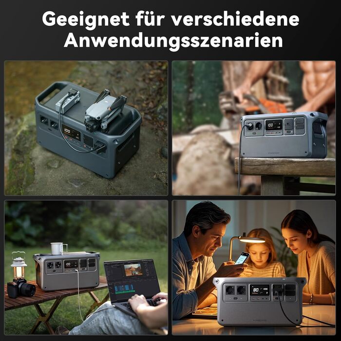 Портативна електростанція DJI Power 1000, сонячний генератор потужністю 2200 Вт, акумулятор LiFePO4 ємністю 1024 Втгод, функція швидкої зарядки 4-в-1, надзвичайно тихий 23 дБ, сонячний генератор для кемпінгу, автономного життя, кемперів, аварійних ситуаці