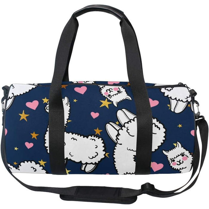 Біла лама, рожеве серце, спортивна сумка, дорожня сумка з тканини, сумка для вікенду, валіза, сумка для чоловіків та жінок, для спорту та подорожей