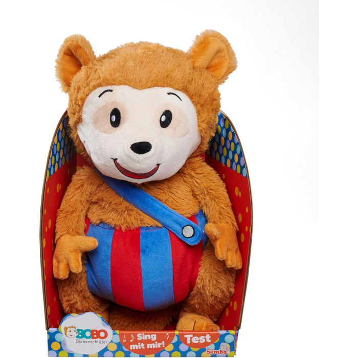 М'яка іграшка Bobo Siebenschlfer, плюшева іграшка Sing mit mir, грає музику, велика м'яка забава 35 см, підходить для дітей з перших місяців життя, коричневий, 109241017 -