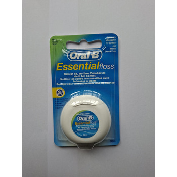 Зубна нитка Oral-B EssentialFloss, вощена, з мятним смаком, 50 м, стійка до розривів та розшарування, 6 упаковок нитки Essential (набір з 6 шт.)