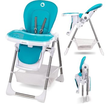 Стільчик для годування 2-в-1, високий, регульований стільчик, знімний піднос, нековзний, від 6 до 36 місяців, 5-точкові ремені без