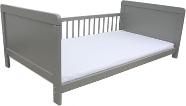 Дитяче ліжко, юніорське ліжко, приліжкове ліжко 140x70 см 3в1 з матрацом, сіре