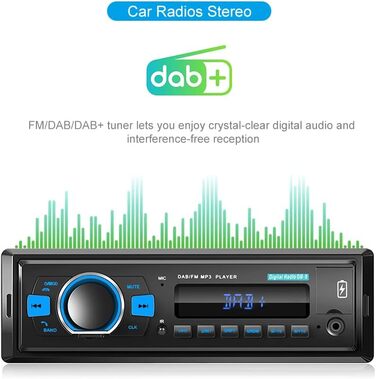 Автомобільна стереосистема DAB з Bluetooth 1 Din Підтримка цифрового медіаплеєра FM-радіо Автомобільний MP3-плеєр Еквалайзер Керування на керміUSB/AUX/SD/TF карта 32G SD-карта DAB32G