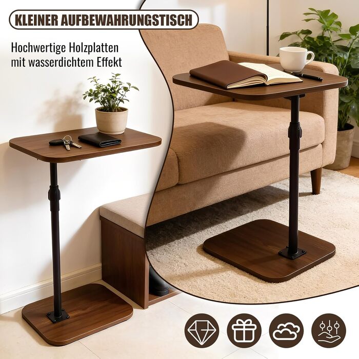 С-подібний бічний столик, регульований по висоті, обертається на 360, невеликий бічний столик, диван, ліжко, ванна кімната, кабінет, підставка під телевізор, С-подібний бічний столик, підноси з їжею та закусками