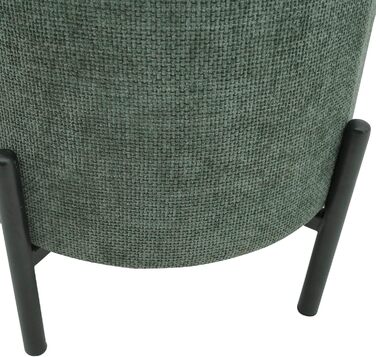 Сучасний табурет, низький пуф-підніжка, темно-зелений, поліестерова тканина, сталь, м&39який, круглий, для вітальні - Розміри ВxШxГ 43,5 x 38 x 38 см - Арт. RE7060