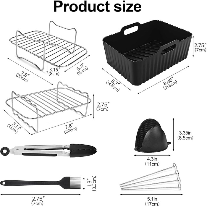 Аксесуари для фритюрниці Pyrrhonian - Аксесуари для фритюрниці Ninja Foodi AF400EU AF300EU 9.5L та інших двозонних фритюрниць, без BPA, аксесуари для фритюрниці Ninja, аксесуари для фритюрниці