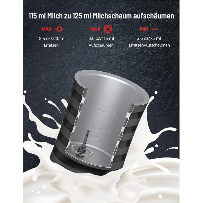 Піноутворювач для молока електричний 4-в-1 для гарячого та холодного молока Піна для гарячого та холодного молока, Тепле молоко, Н