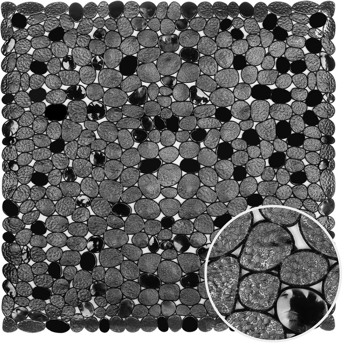 Килимок для душу, нековзний пластиковий килимок для дітей та сім'ї (чорний, квадрат-5454 см) Чорний квадрат-5454 см