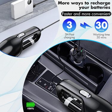 Ручний пилосос LanBlu потужний, 10000Pa міні ручний пилосос автомобіль, багатофункціональний легкий портативний автомобільний пило