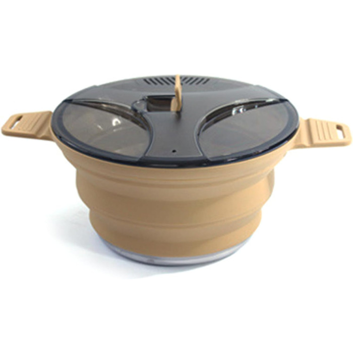 Тонкі рюкзачні миски для приготування їжі, складні, міцний, стійкий до іржі силікон для туристів та туристів, складний рюкзачний контейнер, хакі, 2