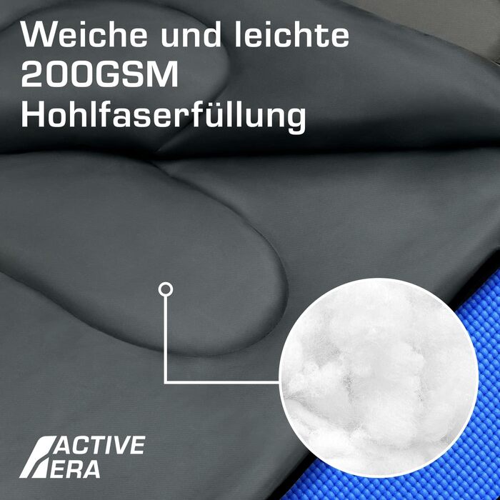 Спальний мішок Active Era Blanket - Спальний мішок, від -3C до 15C Літо, весна, осінь - Легкий спальний мішок для використання на вулиці та в приміщенні, чорний