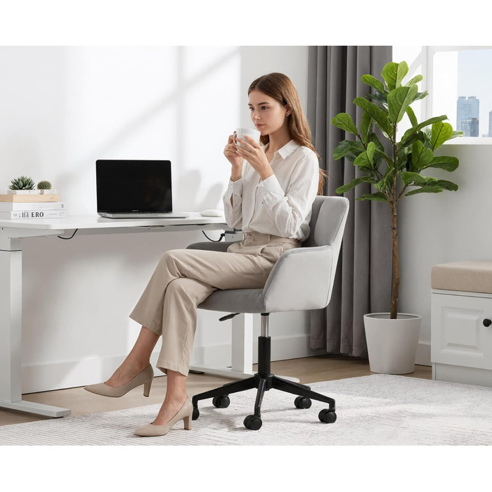 Оксамитове офісне крісло Storeo Imp, оксамит / метал, сірий