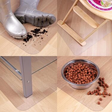 Захисний килимок для підлоги Marvelux Clear, багатоцільовий захисний килимок з ПВХ для твердої підлоги 75 x 120 см, міцний водонепроникний пластиковий килимок для підлоги, прямокутний килимок для дому та офісу