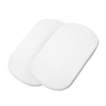 Простирадло на резинці Maxi-Cosi Iora для дитячих ліжечок, простирадло на резинці для Maxi-Cosi Iora (Air) та Tori, комплект з 2 простирадл на резинці для приліжкового ліжечка, білий (комплект з 2 шт.)