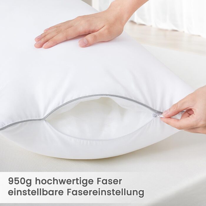 Подушка BedStory 40x80, комплект із 2 подушок з високоякісним наповнювачем з мікрофібри 950 г x 2, м&39який наповнювач, який можна прати, подушка для ліжка, подушка для сну, подушка для дивана, подушка для сну на боці 40x80 см