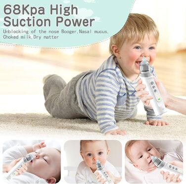 Електричний назальний аспіратор Unipampa, назальний аспіратор-пилосос Baby, електричний назальний аспіратор із 5 рівнями всмоктува