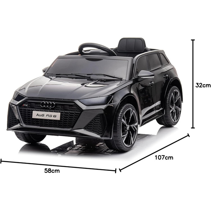 Дитячий електромобіль A.U.D.I RS6 12V Оригінальна ліцензія Дитячий автомобіль Дитячий автомобіль - 2,4 Ghz Rc пульт дистанційного