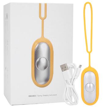 Пристрій для сну, тихе носіння для дорослих, полегшення тривоги, заряджається від USB, мікрострумовий засіб для безсоння, портативна підтримка для покращення глибокого сну (жовтий)