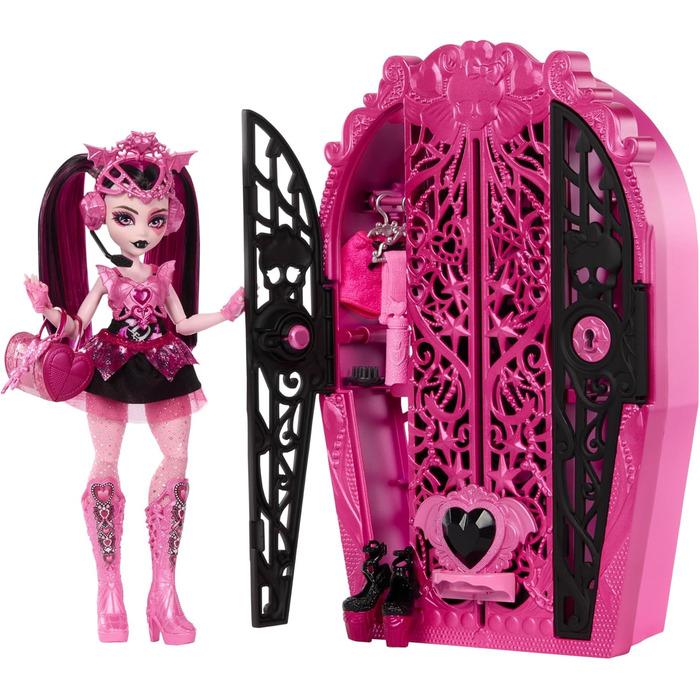 Набір ляльок та аксесуарів Monster High Skulltimate Secrets, Monster Mysteries Draculaura з гардеробом і більше 19 сюрпризів, вклю