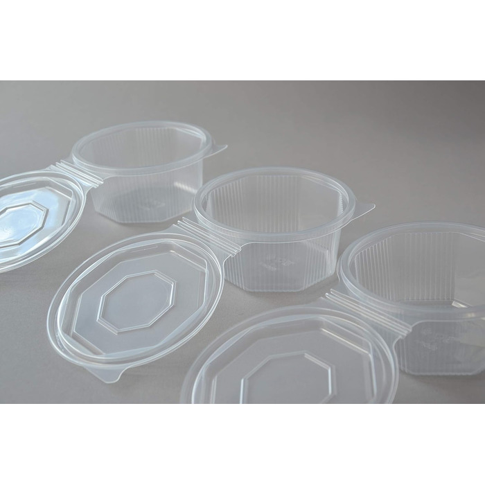 Звичайна побутова восьмикутна коробка, 500 мл. Восьмикутна коробка з відкидною кришкою (одноразова), сучасна, пакувальна коробка, контейнер, 400 штук, 500 мл, пластик, рекомендується ручне миття.