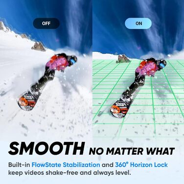 Водонепроникна 360 екшн-камера з сенсором 1,27 см (1/2 дюйма), 5,7 K 360, 72 МП 360 фотографії, стабілізація, 5,8 см (2,29 дюйма) сенсорний екран, виявлення вібрації та багато іншого, 360 X3 Snow Kit