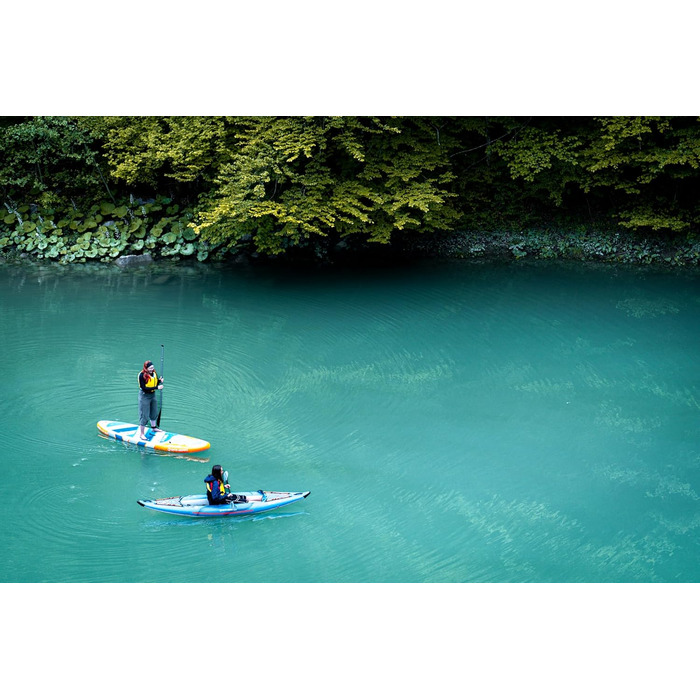 Каяк Spinera Tenaya 1/2/3 особи Міцний матеріал SpinTex Підлога Drop Stitch Сидіння з технологією повітряної подушки Стабільний та легкий Ідеальний універсальний та туристичний каяк Рюкзак преміум-класу аксесуари Tenaya 120, 345 x 87 см