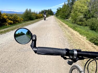 Велосипедне дзеркало Hafny, багаторівневе регулювання, HD-захисне скло, ударостійке, дзеркало для електровелосипеда, дзеркало заднього виду для велосипеда, HF-M952B-FR08 (синє скло без відблисків)