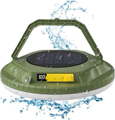 Ліхтар для кемпінгу, 1600 люмен, сонячний ліхтар для намету, водонепроникний ліхтар для кемпінгу, для саду, двору, патіо, балкону, походів, туризму, відпочинку на природі