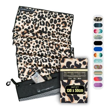 Фітнес-рушник WOODSANDWAVES з дизайнерським дизайном, кишенею та надзвичайно сильним магнітом - ідеальний спортивний рушник для тренажерного залу та фітнес-студії Нековзний, без запаху, швидковисихаючий для активного тренування