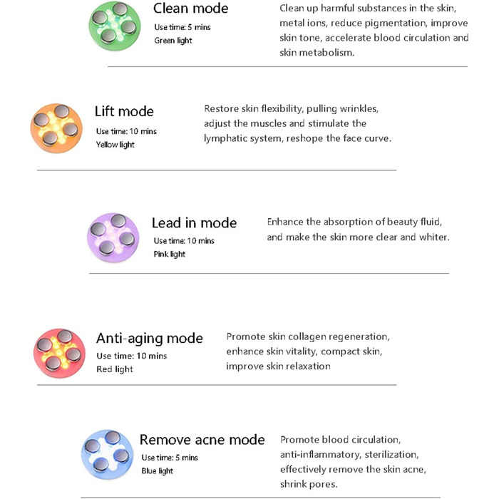 Ультразвуковий пристрій для краси обличчя 5 в 1 багатофункціональний антивіковий масажер проти зморшок світлодіодний фотонний масажер для підтяжки шкіри