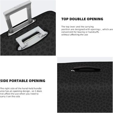 Валіза великого розміру (XL) з леопардовим принтом, білого кольору, пилонепроникна, з захистом для багажу. Аксесуари для подорожей.