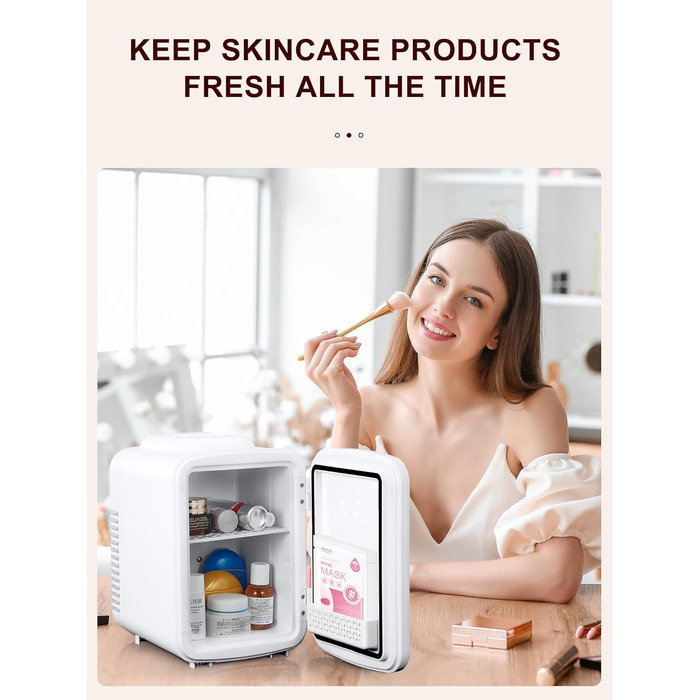 Міні-холодильник Reemix, 4 літри/6 банок, портативний персональний холодильник для догляду за шкірою, косметики, напоїв, їжі, ідеа