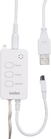 Струнний світильник Luminea Home Control WiFi 2 світлодіодні світлові дроти RGB з керуванням музикою, Wi-Fi та додатком, USB, 5 м (WiFi світлодіодний світловий ланцюг, WiFi RGB світлодіодний ланцюг, сонячна трубка) Набір 2 5 м/ барвистий