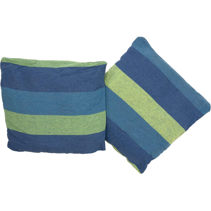 Підвісне крісло IB STYLE для саду, балкону - Зручне підвісне крісло, включаючи 2 подушки та комплект кріплення - Вантажопідйомність до 150 кг, тканинна поверхня з парусини 130x95 см, синій/зелений