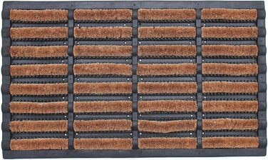 Килимок для дверей Coco&Coir преміум-класу з кокосу Кокосовий килимок з нековзним ПВХ Вхідний килимок Для використання всередині та зовні приміщень 45 x 75 см (прямокутний)