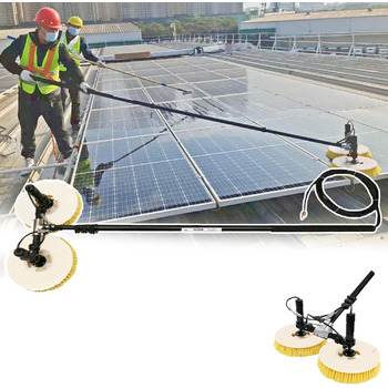 Автоматична щітка для чищення фотоелектричних панелей, Телескопічна штанга/2.1-7.5 М, Швидкість 300/хв, Легко витирається, З довго